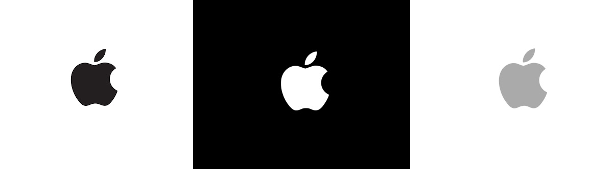 Apple’s logo design in black