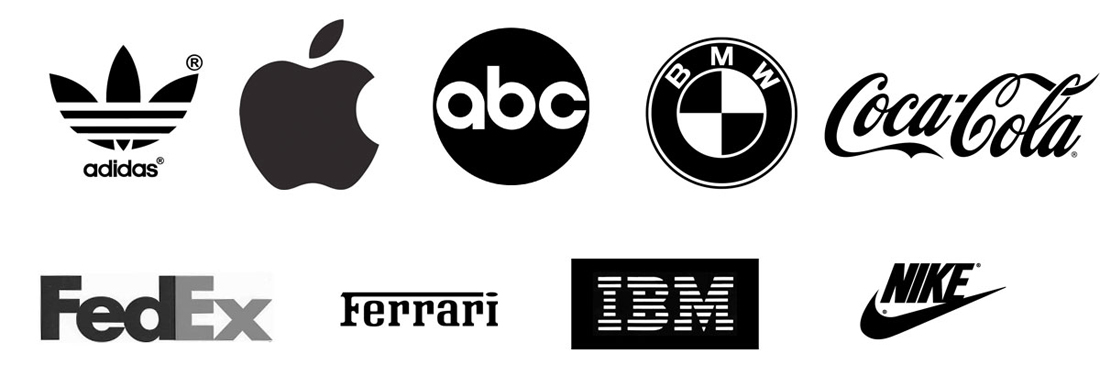 monochrome version of logos